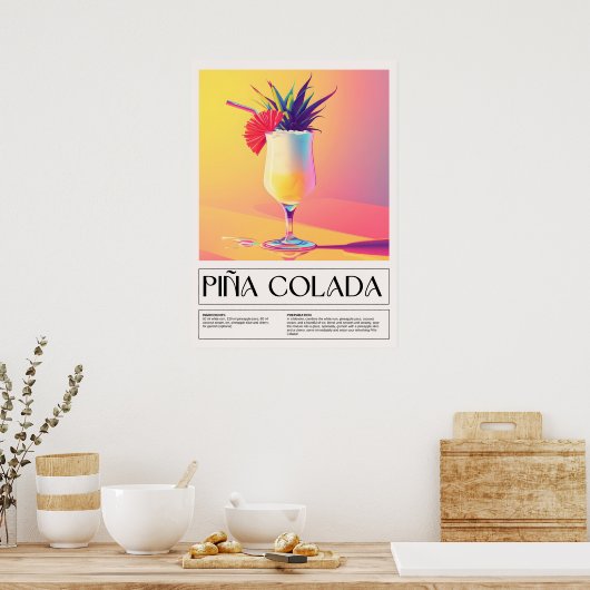  cocktails: Pina Colada Poster (Keuken)