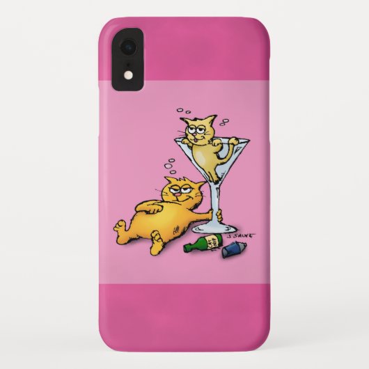 Cocktails & Poesjes Roze Cartoon Case-Mate iPhone Case (Achterkant)