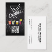 Cocktails | QR-code | Aangepast toevoegen Visitekaartje (Voorkant / Achterkant)