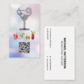 cocktails | QR-code | barman Visitekaartje (Voorkant / Achterkant)