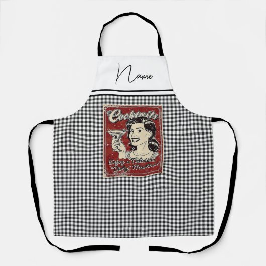 Cocktails Retro Schort (Voorkant)