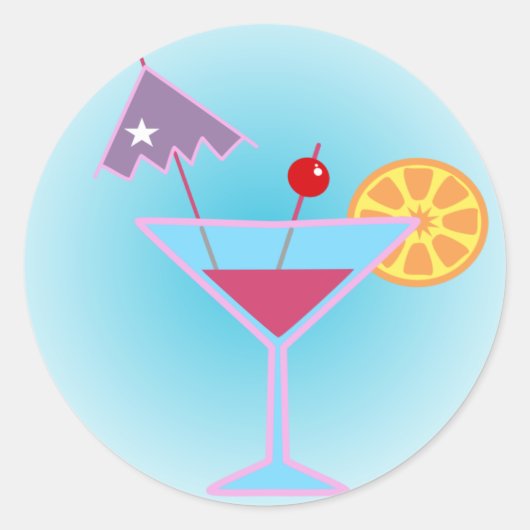 Cocktails Ronde Sticker (Voorkant)