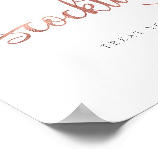 "Cocktails" Roos Gold Wedding Sign Poster (Hoek)