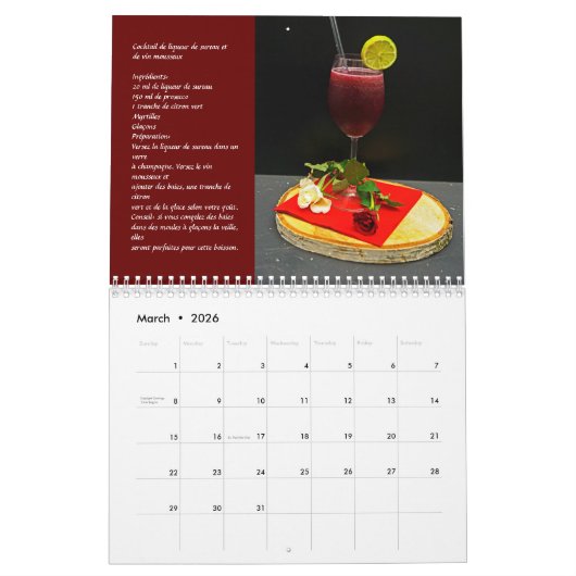 Cocktails rouges Fascination Kalender (Mar 2026)