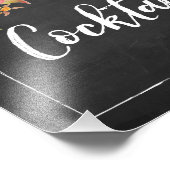 Cocktails Rustic Chalkboard (Floral Weddenschap) Foto Afdruk (Hoek)