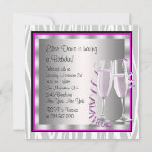 Cocktails schetsen vrouwen warme roze feest kaart (Achterkant)