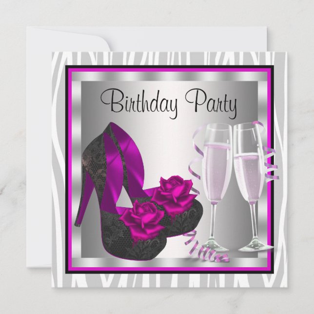 Cocktails schetsen vrouwen warme roze feest kaart (Voorkant)