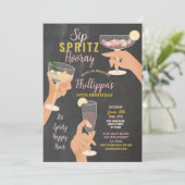 Cocktails Sip Spritz Hooray Party Drink verjaardag Kaart (Staand voorkant)