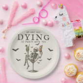 Cocktails Skeleton Halloween Party Papieren Bordje (Feest)