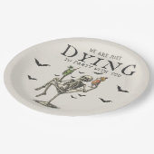 Cocktails Skeleton Halloween Party Papieren Bordje (Gekanteld)