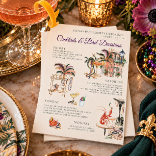 Cocktails & Slechte Beslissingen Bachelorette Reis Kaart
