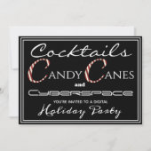 Cocktails, snoepjes en Cyberspace Holiday Party Kaart (Voorkant)