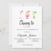 Cocktails Summer Striped Vrijgezellenfeest Kaart (Voorkant)