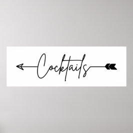 Cocktails tekenen richting huwelijk poster