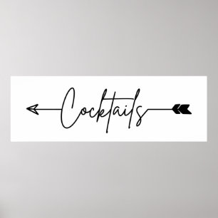 Cocktails tekenen richting huwelijk poster