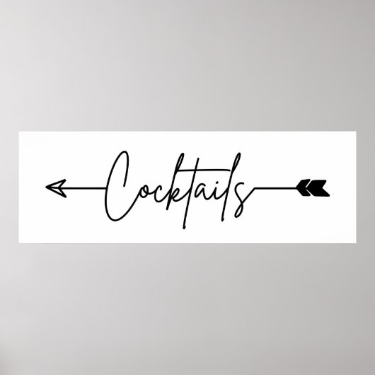 Cocktails tekenen richting huwelijk poster (Voorkant)