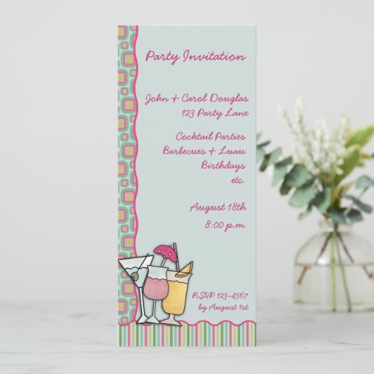 Cocktails Uitnodiging (Staand voorkant)