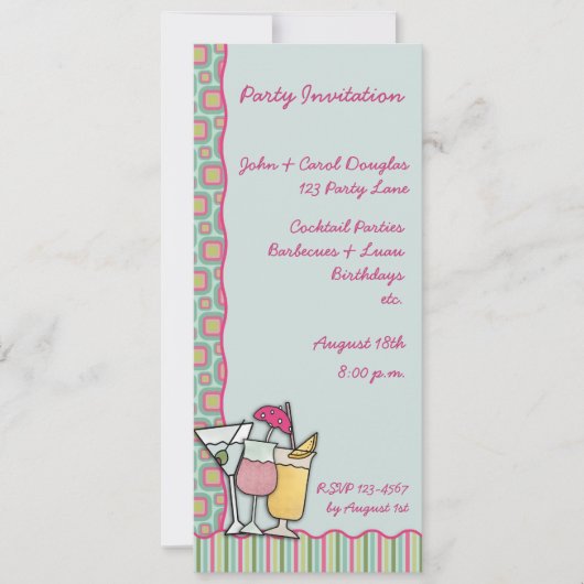 Cocktails Uitnodiging (Voorkant)