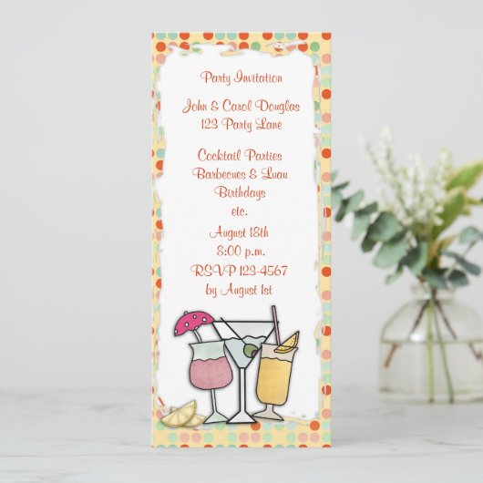 Cocktails Uitnodiging (Staand voorkant)