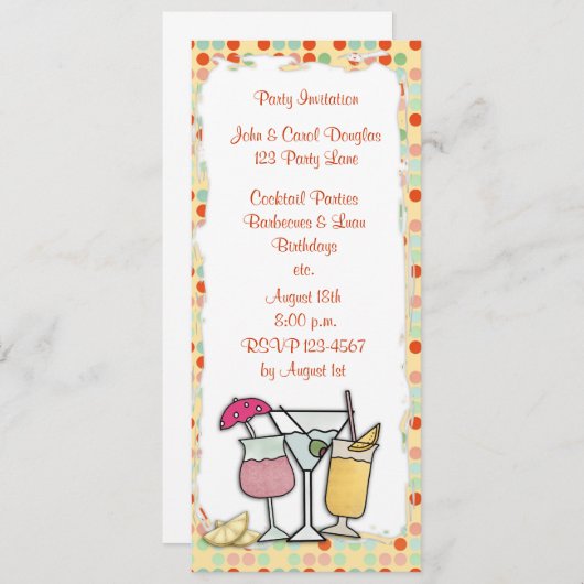 Cocktails Uitnodiging (Voorkant / Achterkant)