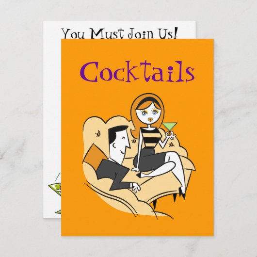 Cocktails / Uitnodiging voor een feest door SRF (Voorkant / Achterkant)