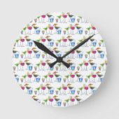 COCKTAILS UP WALL CLOCK RONDE KLOK (Voorkant)