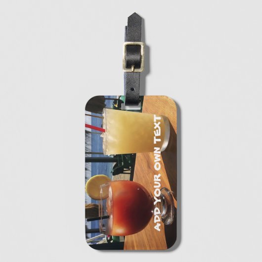 Cocktails van het Zee Custom Text Bagagelabel (Voorkant (verticaal))