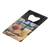 Cocktails van het Zee Custom Text Creditkaart Flessenopener (Voorkant Gekanteld)