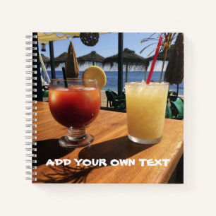 Cocktails van het Zee Custom Text Notitieboek