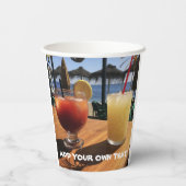 Cocktails van het Zee Custom Text Papieren Bekers (Achterkant)