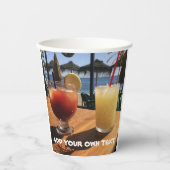 Cocktails van het Zee Custom Text Papieren Bekers (Voorkant)