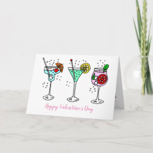 Cocktails vieren Valentijnsdag Kaart