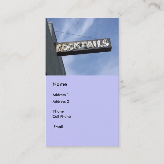 cocktails visitekaartje (Voorkant)