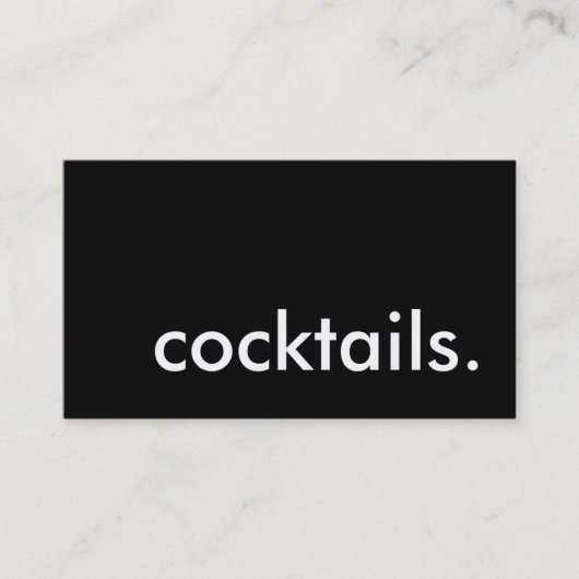 cocktails. visitekaartje (Voorkant)