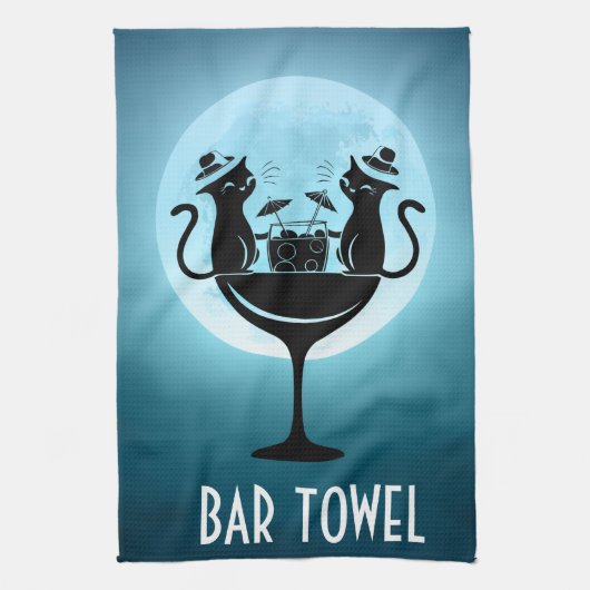 Cocktails voor Bar Cats Theedoek (Verticaal)