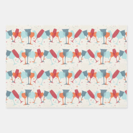 Cocktails voor viering ontwerp  inpakpapier vel