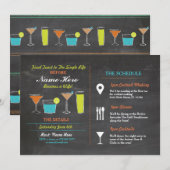 Cocktails Vrijgezellenfeest Itinerary Bachelorette Programmakaart (Voorkant / Achterkant)