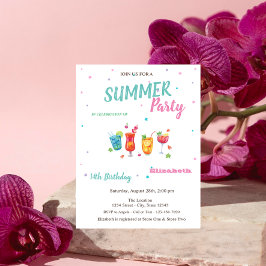 Cocktails Vruchten Zomer Verjaardag Kaart