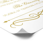 Cocktails Weddenschap | Gold Swirl-kalligrafie Poster (Hoek)