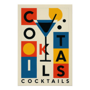 Cocktails-weergave - gestructureerde stijl perfect poster