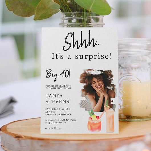 Cocktails White foto verrassing veertig jaar Kaart