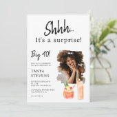 Cocktails White foto verrassing veertig jaar Kaart (Staand voorkant)