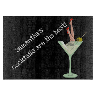 Cocktails zijn de beste! Bewerkbare naam Snijplank