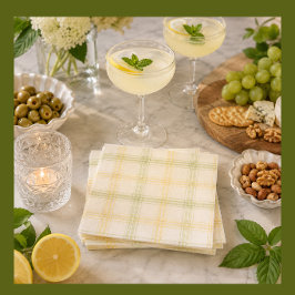 Cocktailservet | Lime & Citroen Plaid | Gin & Toni Servet