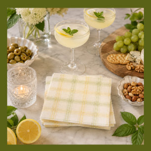 Cocktailservet   Lime & Citroen Plaid   Gin & Toni Servet