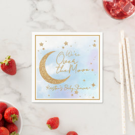 Cocktailservet Over the Moon Baby Shower Servet