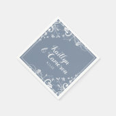 Cocktailservetjes | Chic Bouquet (Stofblauw) DK Servetten (Hoek)
