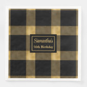 Cocktailservetjes Zwart Goud Moderne Viering Servet (Voorkant)