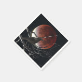 Cocktailservetten, de raaf in rood en zwart servet (Hoek)