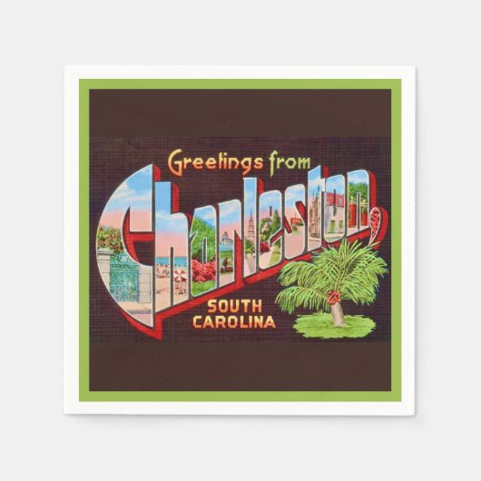 Cocktailservetten met Charleston SC-groet Servet (Voorkant)